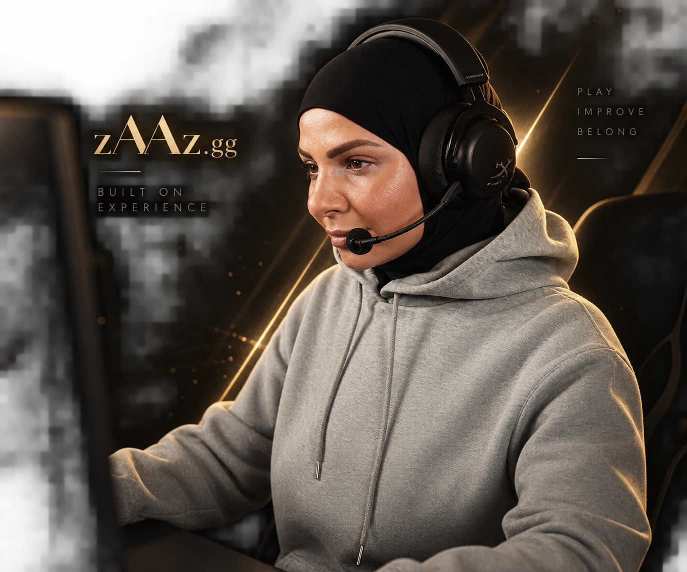 zAAz at her competitive Counter-Strike setup